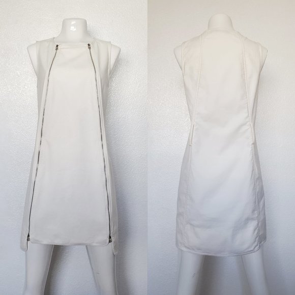 Robert Rodriguez White Canvas Dual Zip Shift Dress - Picture 3 of 9